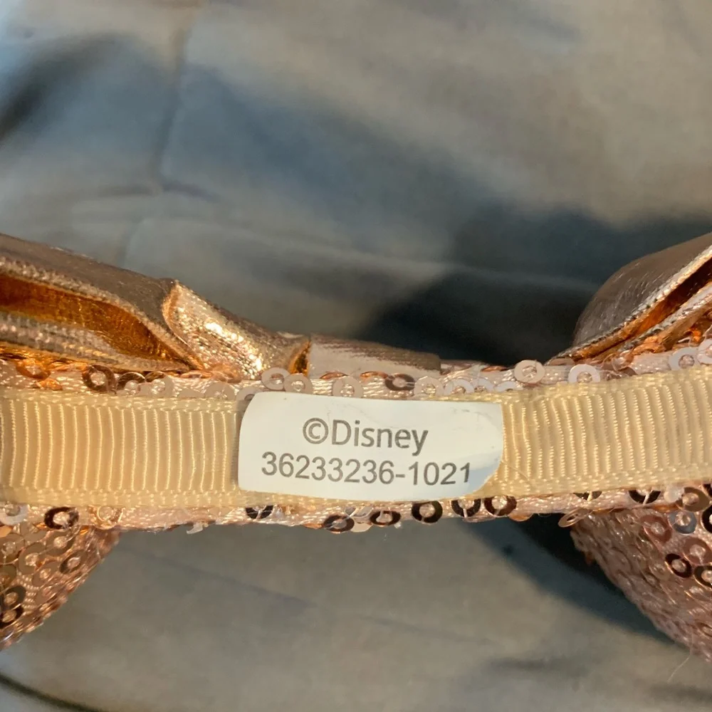 Peachy pink sequined Mickey Mouse ears #36233236-1021